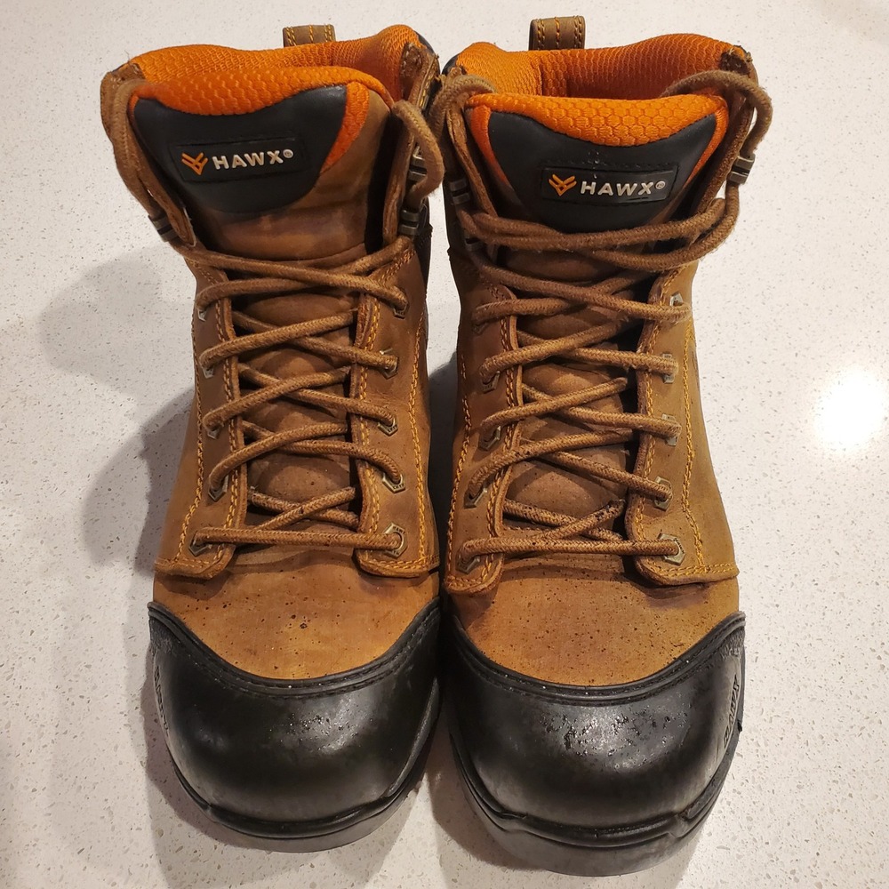 Hawx Work Boots Mens 9 Brown Composite Toe Leather Puncture Resistant WLTT-2
